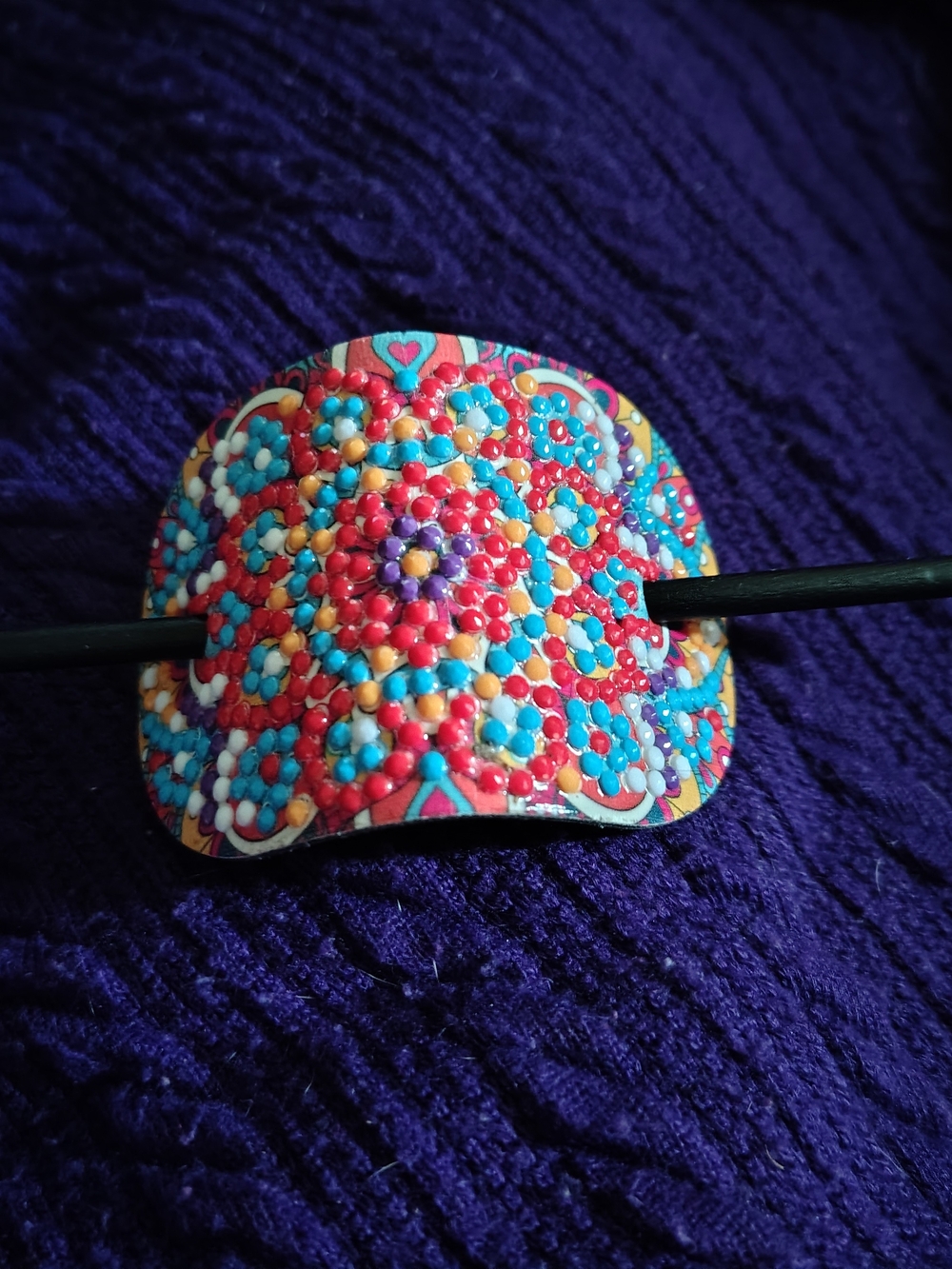💈📎 Single Clip: Handmade Boho Mandala Hair Slide | Beaded💈📎